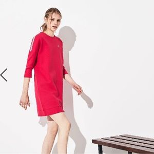 Lacoste women hot pink sweatshirt dress (xxs/38)